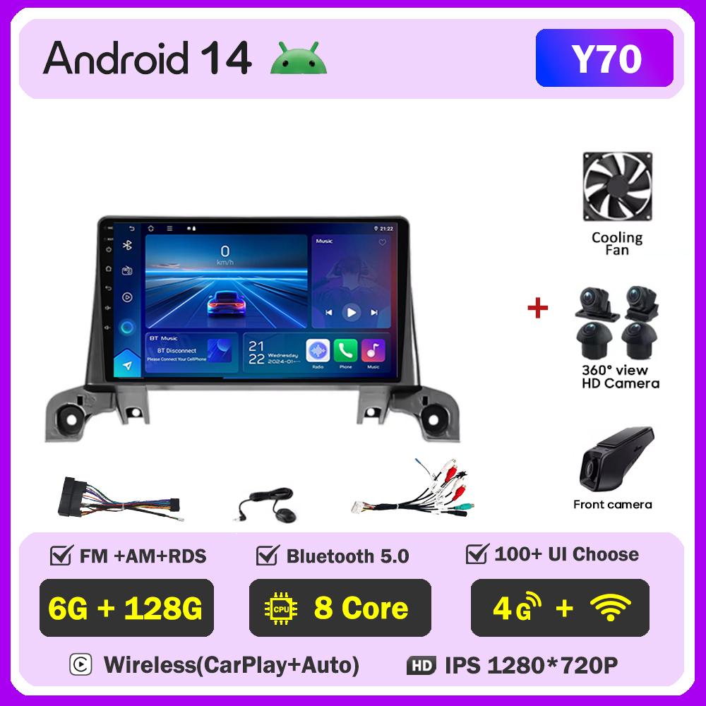 Автомагнитола Android 14 для Peugeot5008 4008 3008 2017-2020 Интеллектуальные автомобильные системы Сенсорный экран GPS-навигация Без 2din DVD RDS