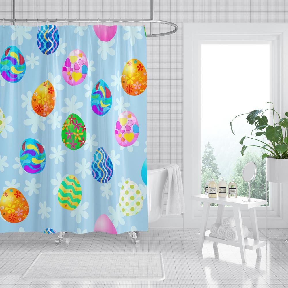 3D Flower Dolphin Bohemian Geometric Print Shower Curtain with Roller Hooks Modern Decorative Elegant Bathroom Curtains 180x180cm