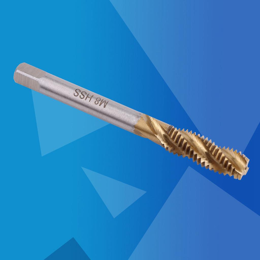 5 шт. Метчики винтовые HSS с титановым покрытием и спиральными канавками M3 M4 M5 M6 M8 Инструмент для нарезания резьбы