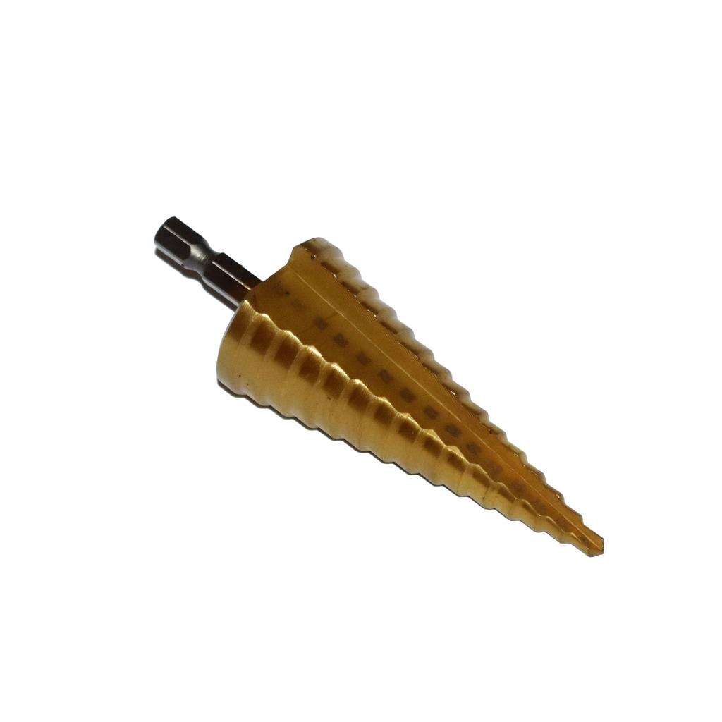 Spiral Step Drill Bit Tapered Christmas Tree 4-32 Hss Titanium Coated
