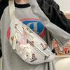 Student Commuting Fashion Shoulder Messenger Women's Bag New Outdoor Sports Fanny Pack Trend Cute Printed Breast Bag