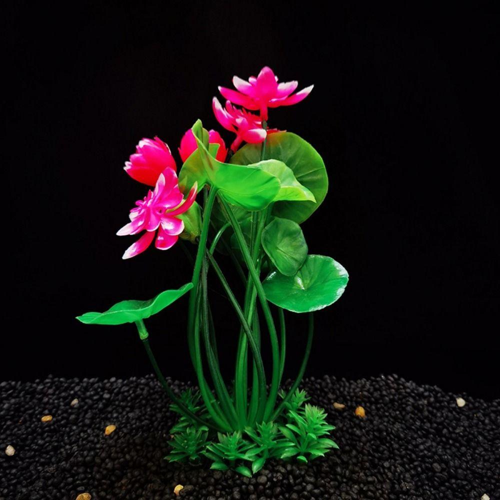 for Fish Tank Decor Beautiful Plasitc Water Grass Artificial Lotus Lotus Ornaments Aquatic Flower