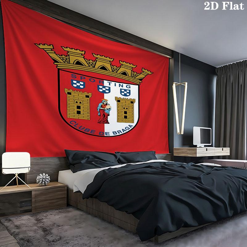 Sporting Clube de Braga Wall Tapestry Aesthetic Wall Hanging Printed Fabric Blanket Decorative Tapestries for Bedroom Living Room Home Decor