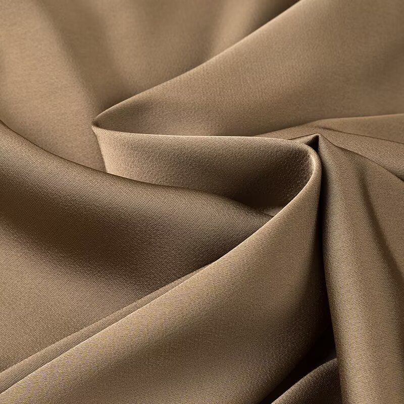 Kaslead New Women Clothes Western Style Silk Satin Texture Twist Sleeveless Swing Collar Dress