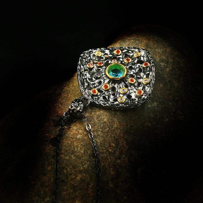 Европейское и американское популярное ретро круглое ожерелье с подвеской, металлическое гальванизированное персонализированное ожерелье