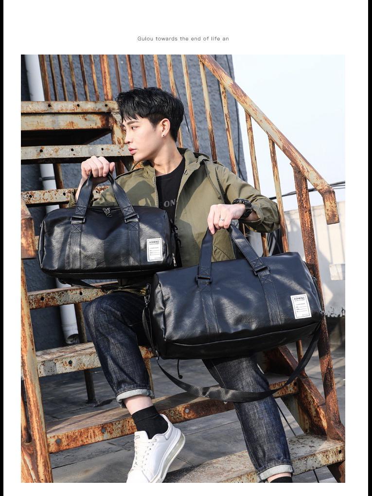 Унисекс спортивная сумка для фитнеса из искусственной кожи с разделением сухого/мокрого воздуха для путешествий на короткие расстояния