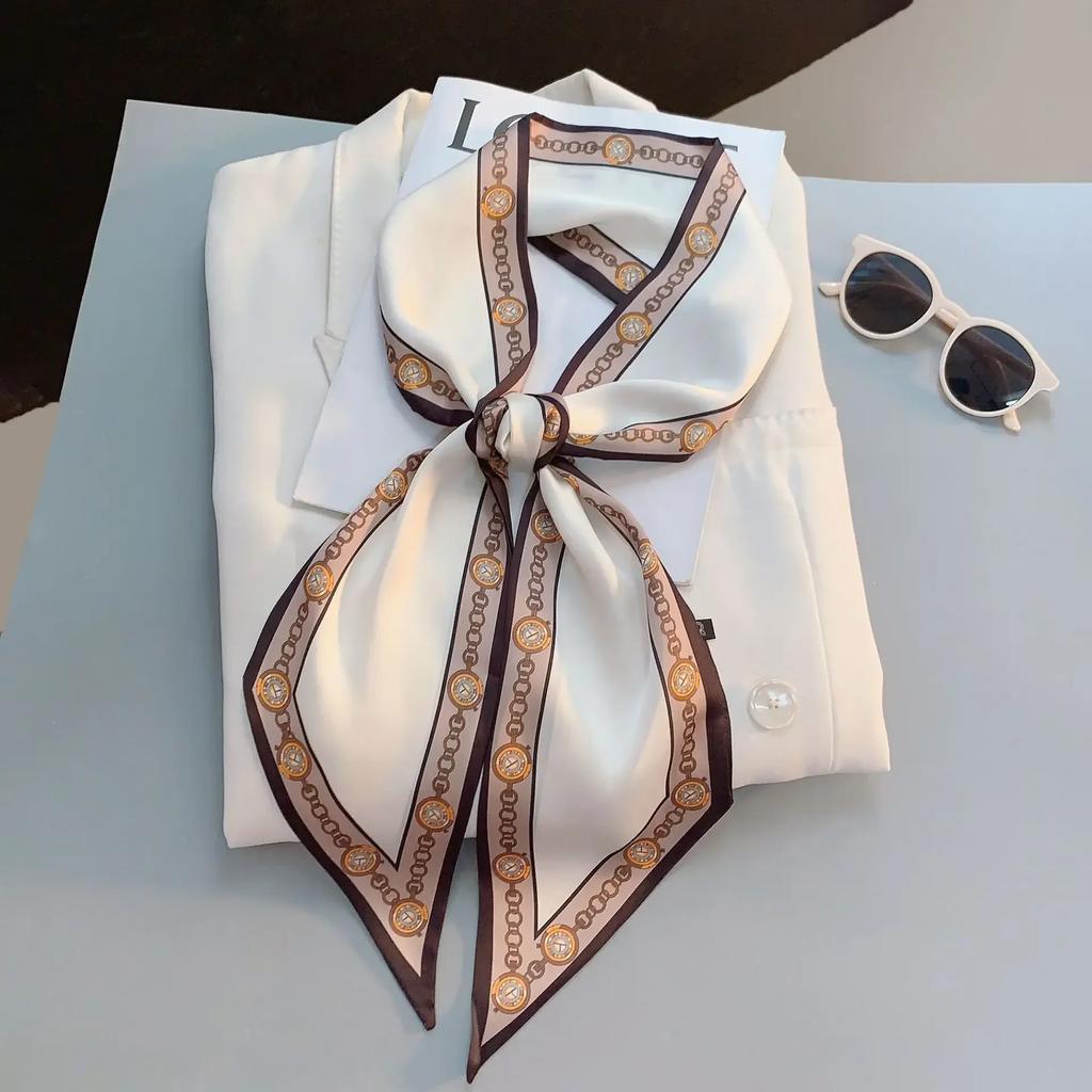 Luxury Design Zebra In Flowers Women Scarf Luxury Silk Scarf Fashion Hair Headband Foulard Skinny Bag Scarves Neckerchief Lady