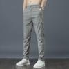 Men's Summer Ice Silk Casual Pants - Slim Korean Style, Loose, and Straight Trousers.