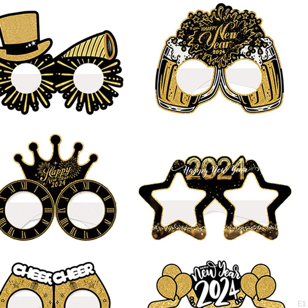 12x Year Eyeglasses Decorations Frame Costume Accessories Funny Happy Glasses