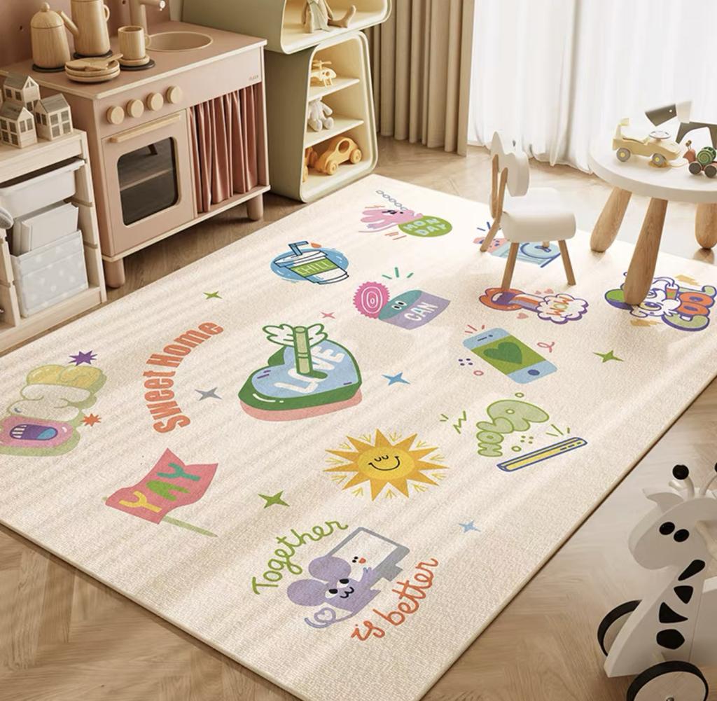 Детский ковер с рисунком, игрушка для учебы, зона для чтения, коврик для ползания, игровой коврик для спальни, нескользящий ковер из кристального бархата большого размера