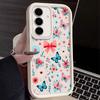 Противоударный матовый чехол из ТПУ с цветочным узором бабочки для Samsung S25 Ultra S24 FE S23 S22 A56 A36 A26 A16 A15 A35