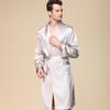 Мужская летняя пижама с длинным рукавом в стиле шелка, халат