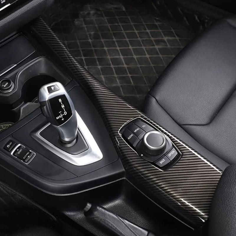 Наклейка на панель кнопок мультимедиа салона автомобиля с левым рулем из углеродного волокна для BMW 1 2 серии F20 F21 2012-2019 F22 2014-2018 2019