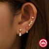 4-Piece Set, Irregular S925 Sterling Silver Pearl Zircon Versatile Fashion Stud Earrings Set