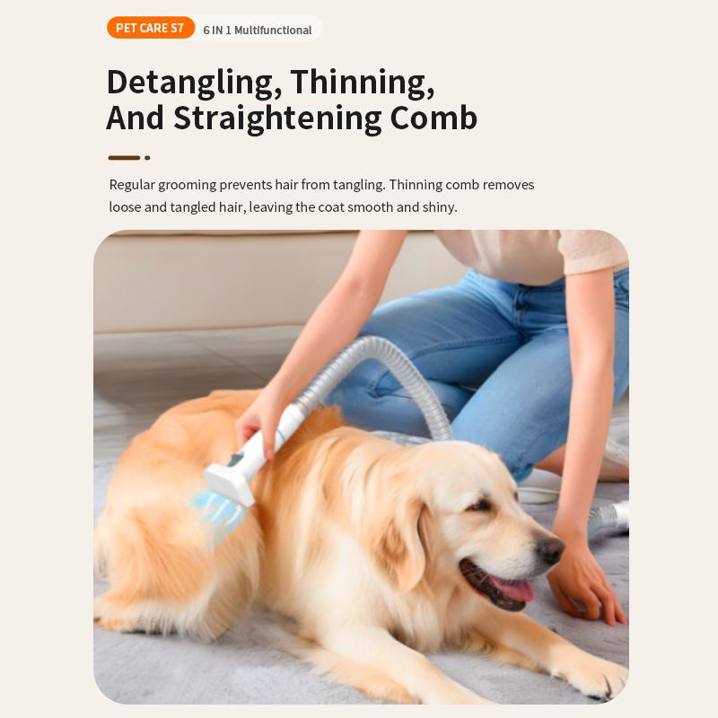 Wholesale Automatic Charge Pet Hair Clipper Suction Vacuum Low Noise Cat Dog Shedding Grooming Vacuum Cleaner Kit 5 Grooming