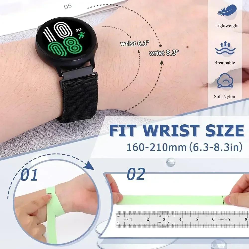 22 мм 20 мм Нейлоновый петлевой ремешок Для Amazfit BALANCE/Active2/bip 6 5/GTR 4 3 PRO/GTS 4 2mini 3 Спортивный браслет Samsung Watch 7 6 5 Ремешок