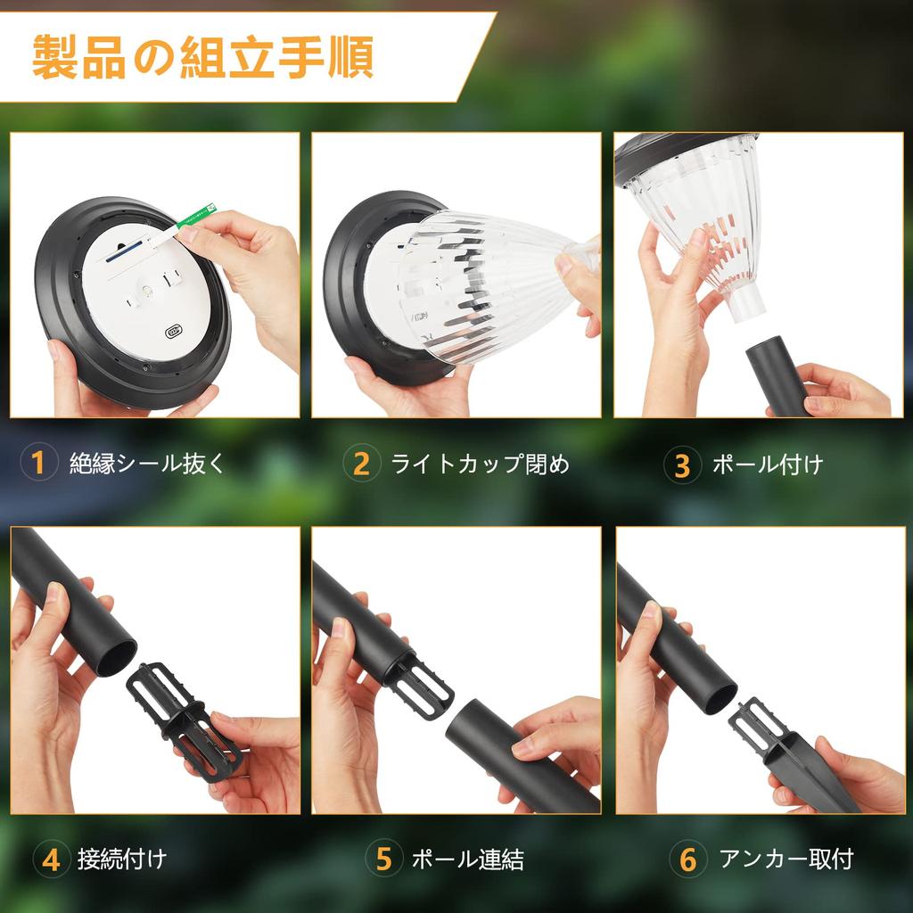 GWSOLAR 5-Piece Smart Lighting Solar Garden Light Set, Waterproof, Warm White, 50 Lumens, 70.5cm Tall, Automatic OnOff, for Garden, Entryway, Path,