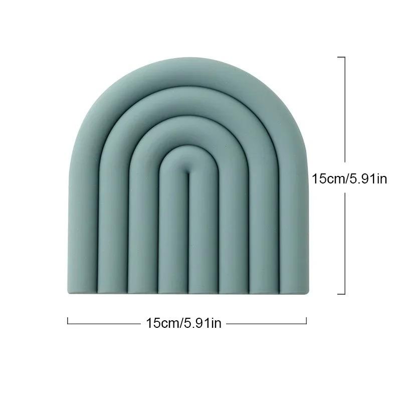 Радужный силиконовый коврик для стола Coaster Multifunctional Pot Holders For Kitchen Heat Resistant Pan Dispenser Placemat