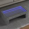 LED Infinity Coffee Table, Concrete Gray, 90x50x30 Cm