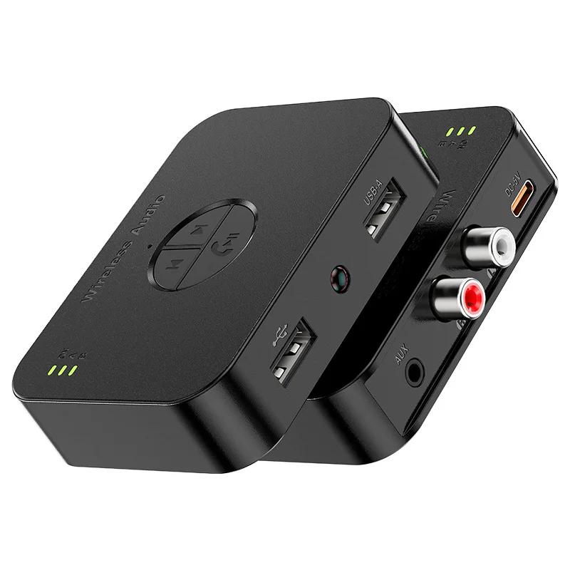 Bluetooth 6.0 ресивер с RCA Hi-Res беспроводным аудиоадаптером 3,5 мм AUX USB ресивер для колонок колонка стерео автомобильный усилитель