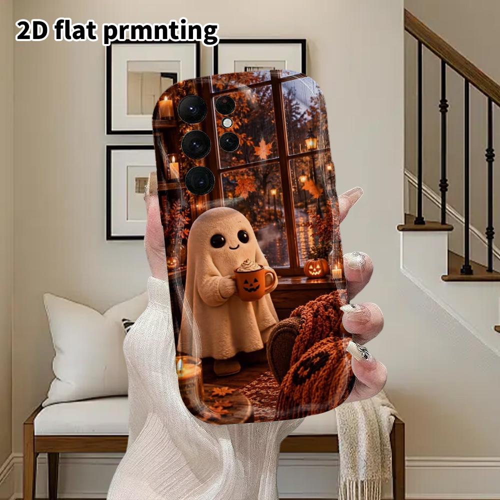 Phone Case: 2D Flat Samsung Galaxy A34 A35 M05 M06 S20 S22 S21 FE Plus 5G Protective Case, Couples Style, Plush Ghost, Christmas and Halloween Gift