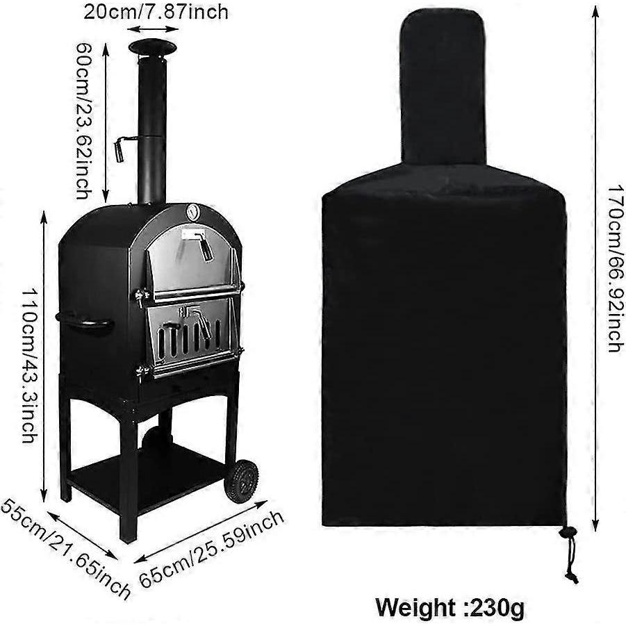 Pizza Oven Lid, 170x65x55cm Outdoor Terrace Waterproof Oxford Pizza Oven