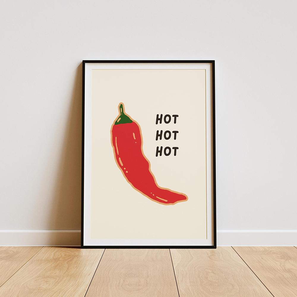 Kitchen Prints, Coffee and Chilli Wall Art Canvas Painting Cafe Decoration Pictures Retro Club Dining Room Murals Poster