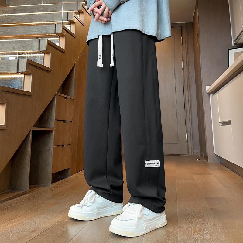 Весенне-осенние новые повседневные брюки, студенческие универсальные свободные брюки с широкими штанинами, длинные брюки, мужские повседневные брюки
