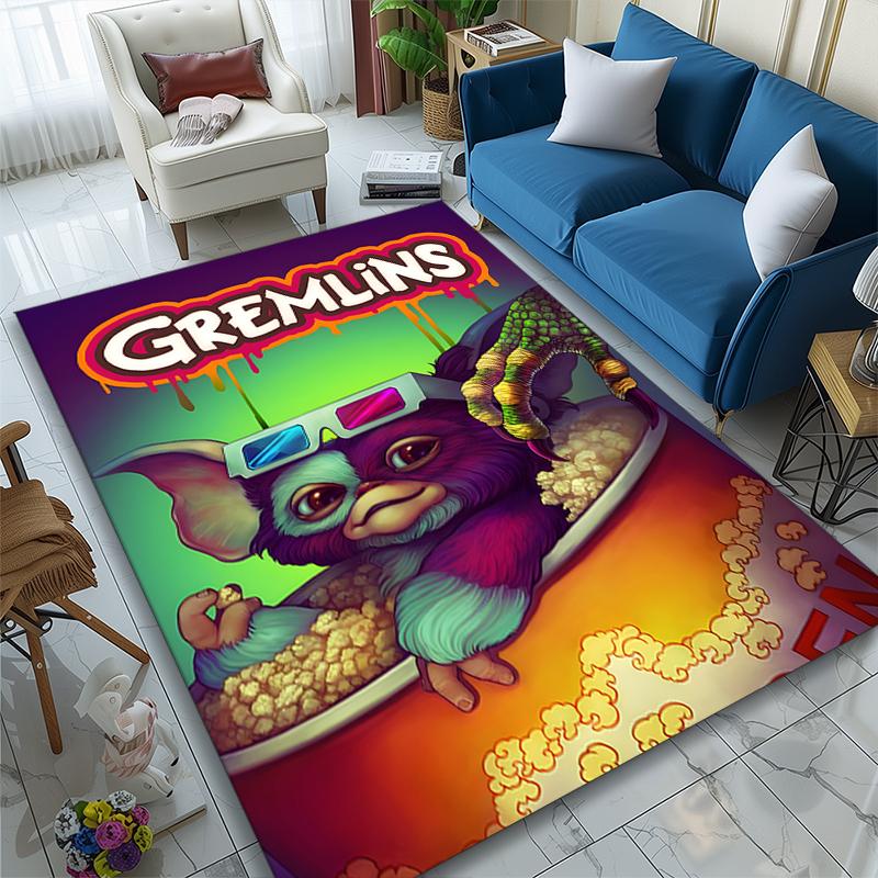 Gremlins Popcorn Poster Rug Ideal for Reading Room, Multi-purpose Office Chair Sofa Carpet, Anti-slip Printed Home Area Rug