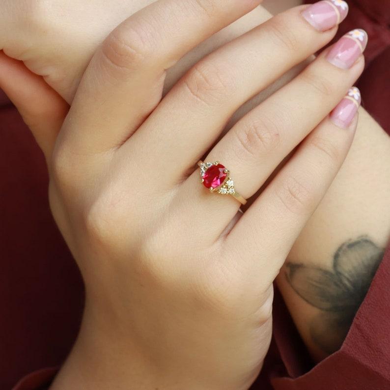 Потрясающее кольцо с рубином 1,55 каратаКольцо с рубином, овальная огранка, кольцо-солитер из стерлингового серебра 925 пробы