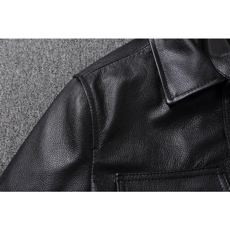 Китайский размер Повседневная натуральная воловья кожаная мужская куртка облегающая черная кожаная куртка мужское пальто мужская кожаная куртка весна осень