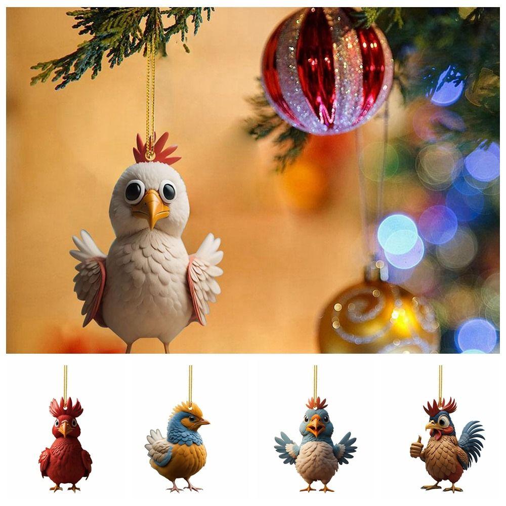 Animal Pendant Cartoon Rooster Pendants Cartoon Cock Creative Christmas Tree Hanging Decor