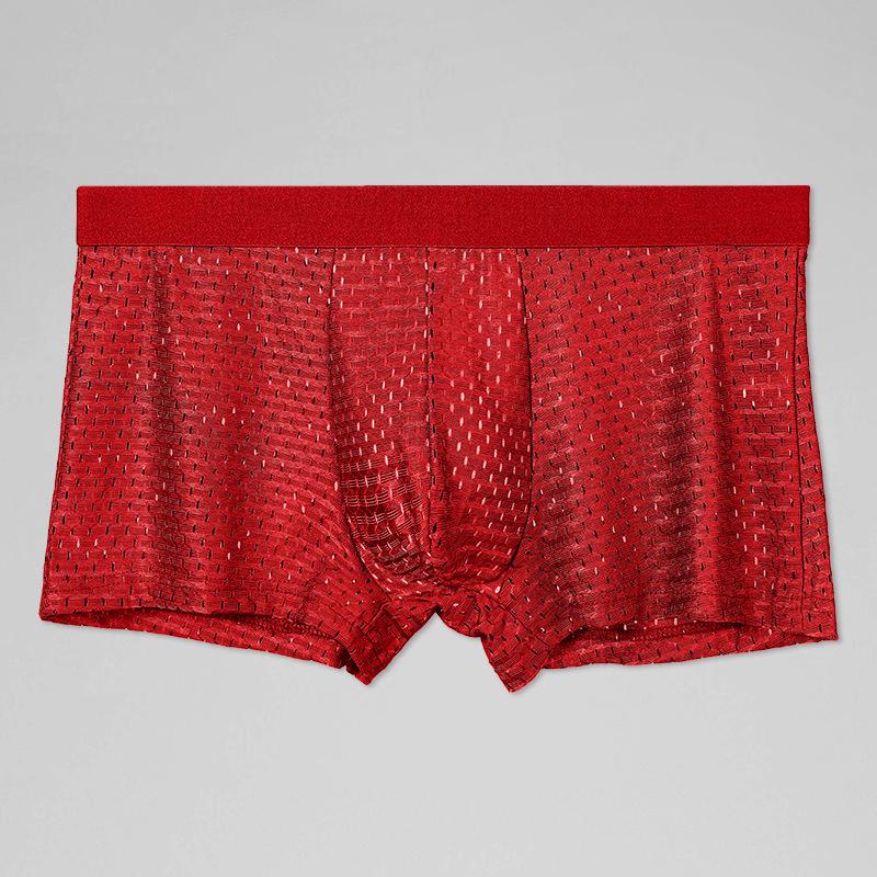 Мужские сетчатые дышащие трусы-боксеры Ice Silk - прозрачные, сексуальные, летние, тонкие