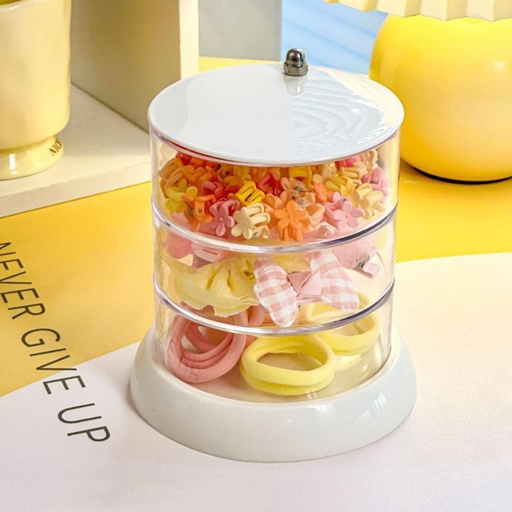 Многослойная вращающаяся шкатулка для украшений, прозрачная коробка для хранения сережек и колец, вращающийся настольный органайзер