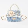 Милая мультяшная женская сумка через плечо с жемчугом и кошелек для монет