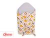 2-in-1 baby wrap with tie, stiffened and soft - cream animals