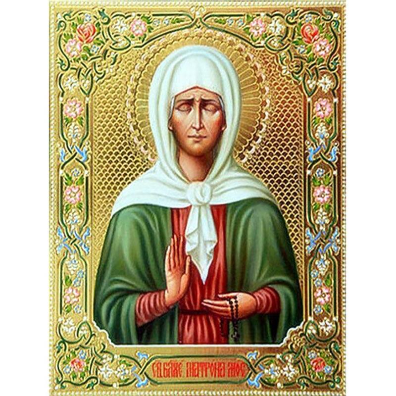 DIY Religion Icon 5D Diamond Painting Full Round Drill Cartoon Diamond Embroidery Mosaic Cross Stitch Gift Wall Art Home Decor