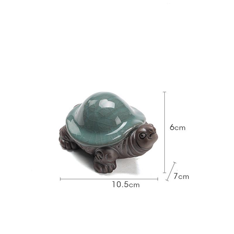 Ceramic Little Turtle Tea Set Filter Cute Animal Figurine - Handmade Sculpture Home Decoration Kung Fu Tea Set Accessories