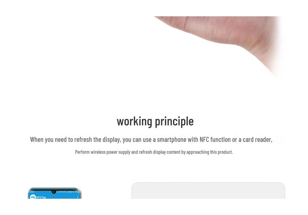 2.7" NFC E-Paper Display Module, No Battery Needed, Mobile App Operated