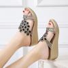 Fish Mouth Wedge Sandals Women's 20 Summer New Thick-soled Waterproof Table Rhinestone Sandals Wish Women's Shoes