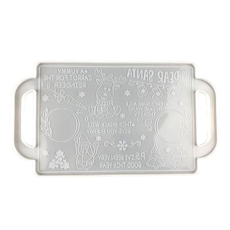 Рождественский поднос, смоляная форма, силиконовая форма, сервировочная доска, поднос, эпоксидная форма, декор своими руками