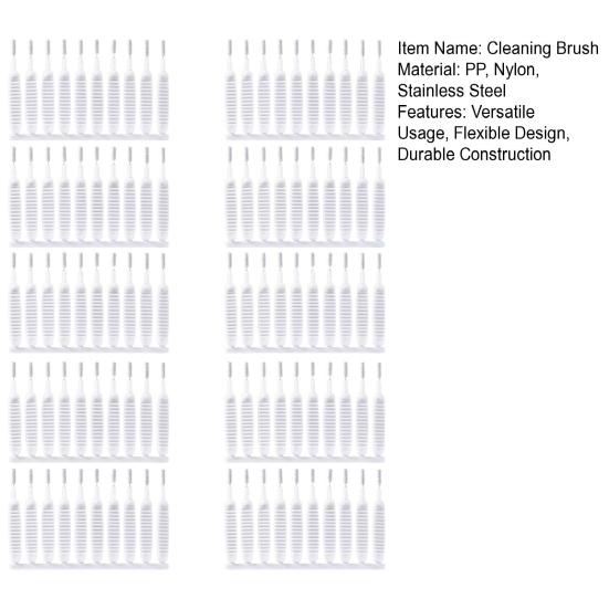 Yousheng 100 шт. Щетка для чистки душевой лейки Нескользящая ручка Спиральная щетина Крошечная чистящая щетка Смесители Раковины Многофункциональный чистящий инструмент