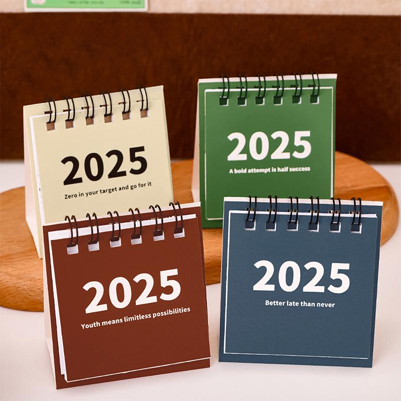 Настольный календарь 2025 Кавайный мини-календарь Список дел Ежедневный ежемесячный годовой планировщик Управление временем Настольные украшения Канцелярские товары