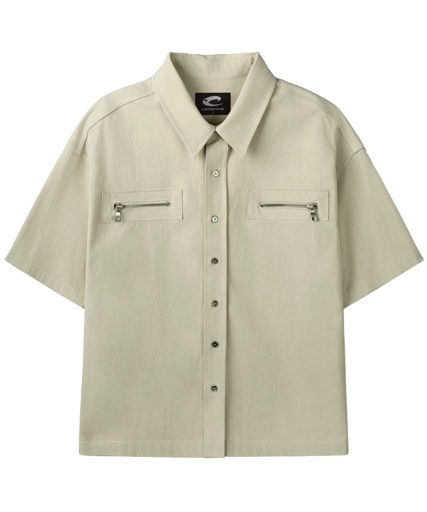 LERENNE Work Half Shirt - Beige