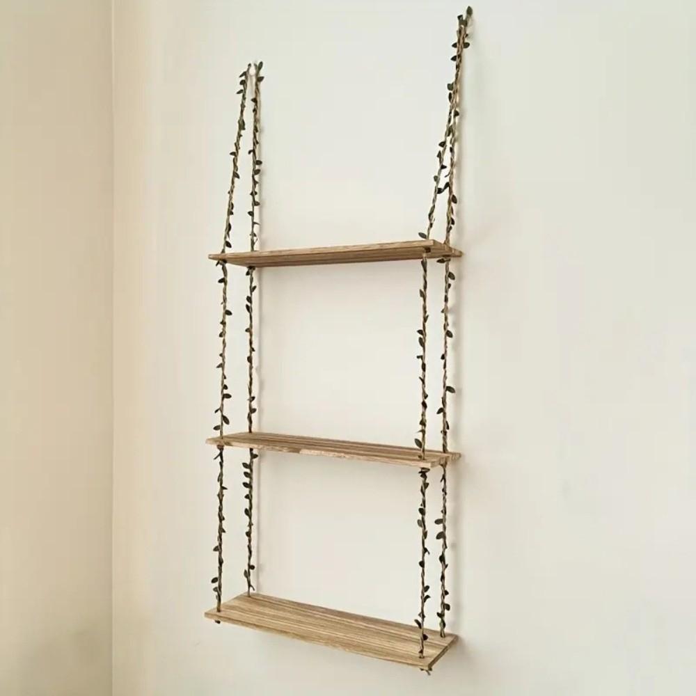 2/3 Layers Hanging Shelves Woven Hanger Wall Rack New Wall Shelves  Bedroom Decor