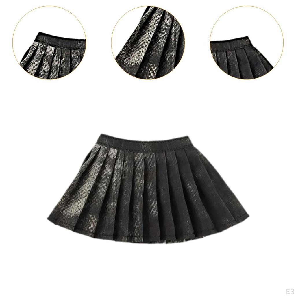1/6 Женская плиссированная юбка Кукла Модель Одежда Аксессуар Реквизит Мягкая Повседневная Одежда Модная Портативная
