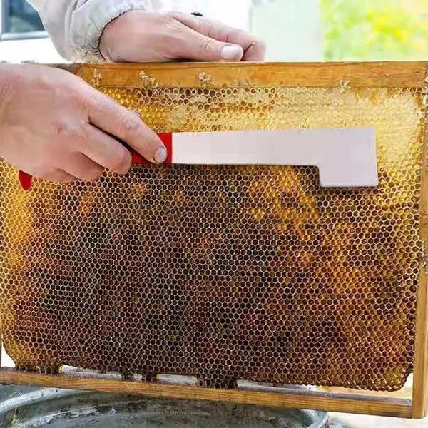 Stainless Bee Hive Tool Frame Lifter J Shape Hook Red 27cm Cut Honey Knife Beehive Scraper Beekeeping Tools Beekeeper Supplies