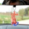 Religious Acrylic Car Pendant with Cross & Praying Hands Design,Gift for Car Lovers & Christian Fans, Suitable for Car Rearview Mirror & Home Decor