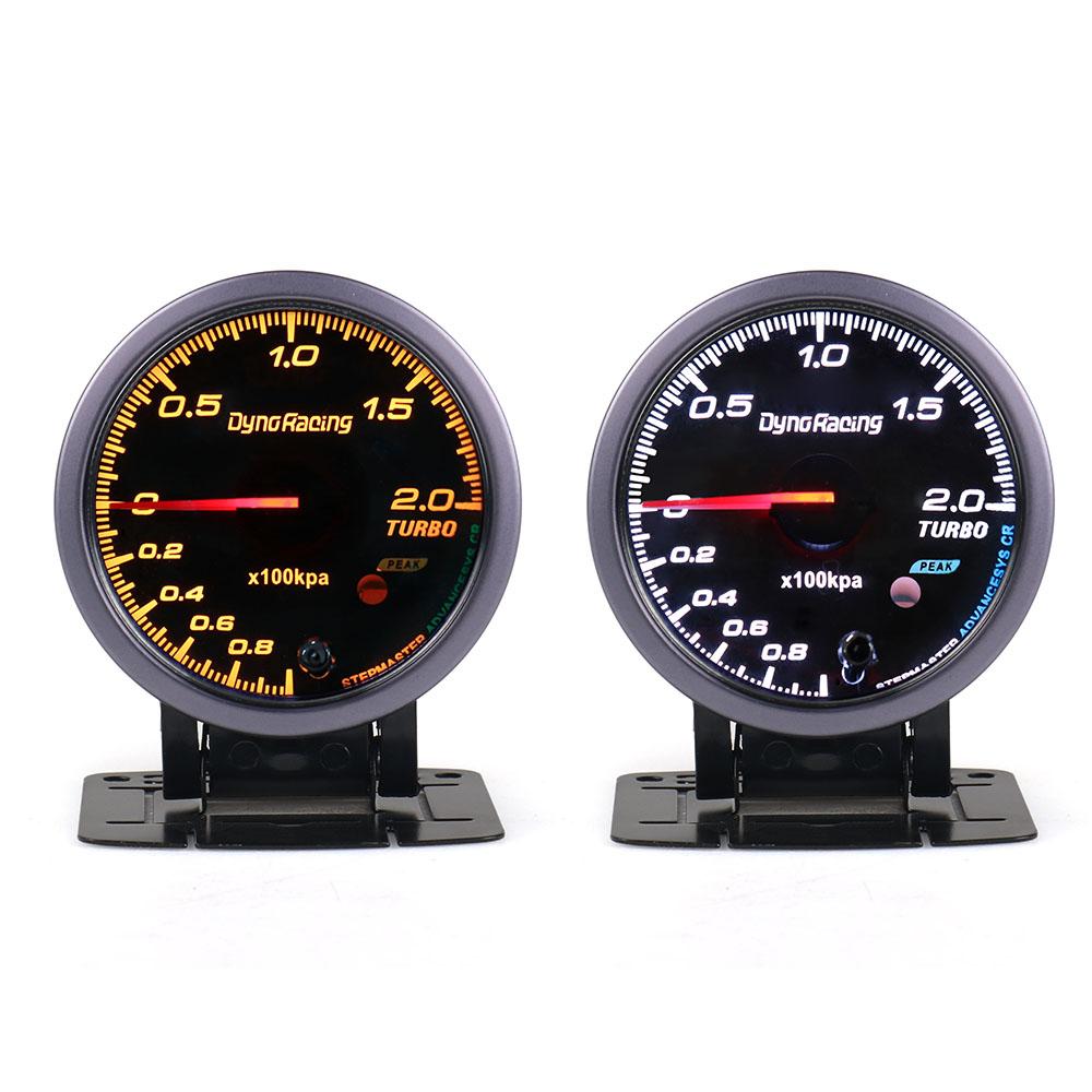 Dynoracing 60MM Black Face Car Turbo Boost gauge 2 BAR With White &Amber Lighting turbo boost meter/Car Meter TT101478