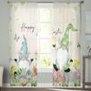 Easter Bunny Eggs Flower Dwarf Tulle Curtains For Living Room Bedroom Voile Sheer Curtain Window Home Decor Drapes